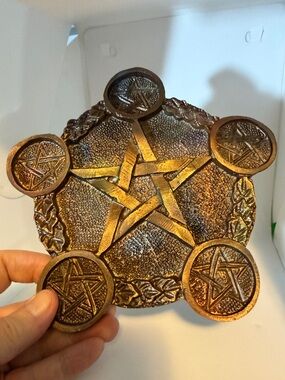Unique Resin,Bronze Pentagram Coin Display Dish